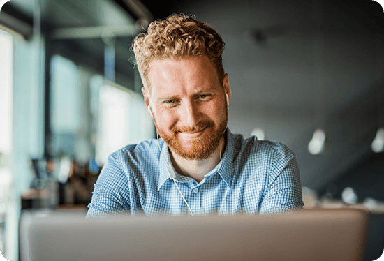 Webinars - person in front of a monitor