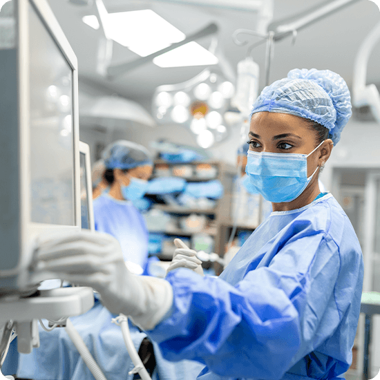 A person working in a laboratory