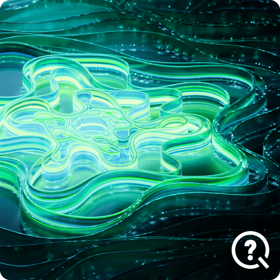 Abstract background featuring swirling green and blue patterns
