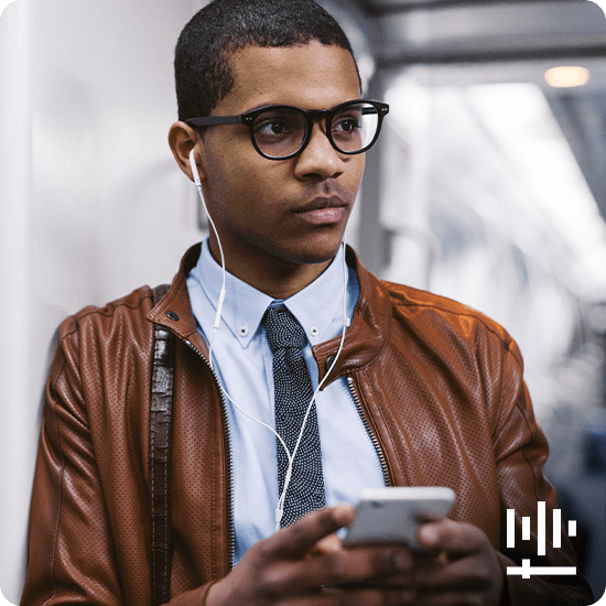 Person listening to Podcast